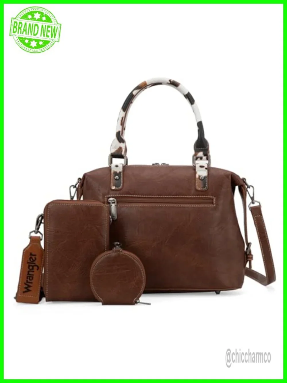 3-Piece Doctor Bag Set Top-Handle Satchel with Phone Bag & Coin Purse